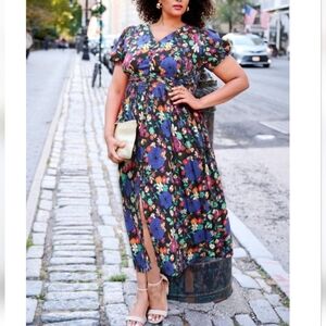 NEW NWT Avenue Plus Size Vibrant Floral Maxi Dress Sz 22/24